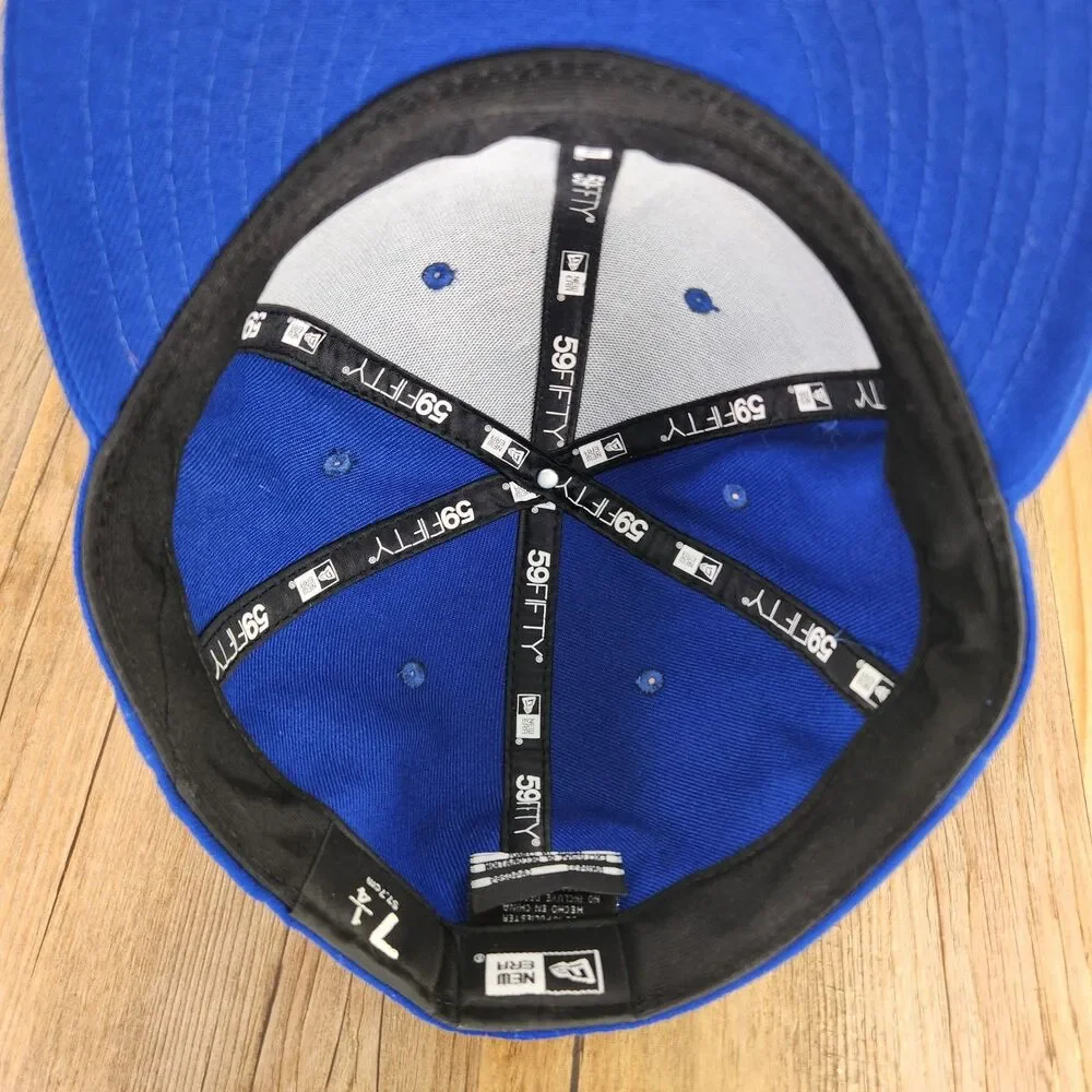 New Era 59fifty Sheridan Post #7 Jets Baseball Cap Blue Red Size 7 1/4 Sport Hat